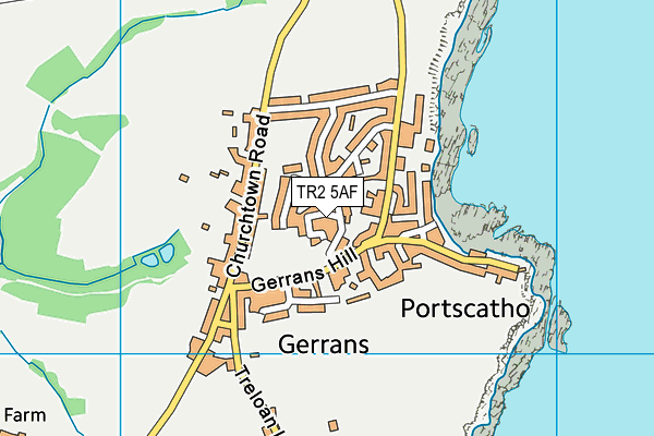 TR2 5AF map - OS VectorMap District (Ordnance Survey)