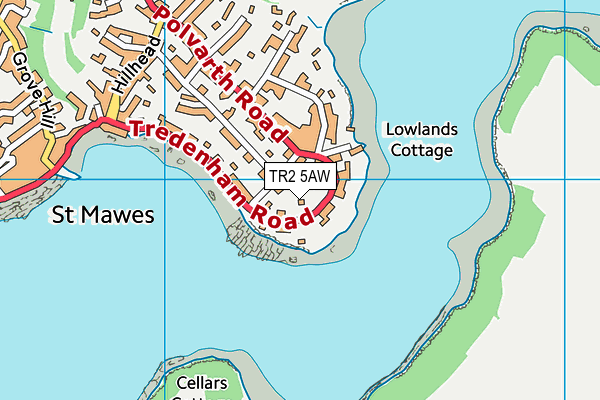 TR2 5AW map - OS VectorMap District (Ordnance Survey)