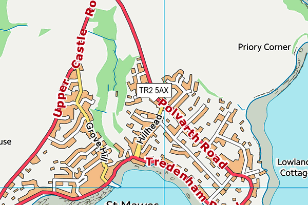 TR2 5AX map - OS VectorMap District (Ordnance Survey)