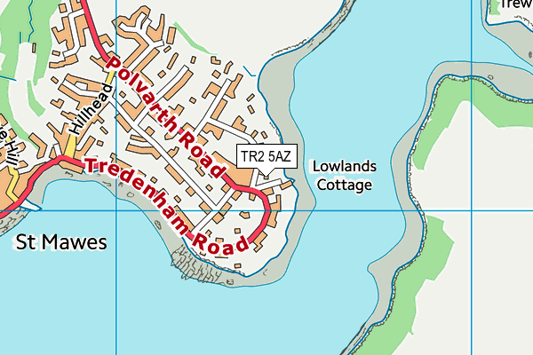 TR2 5AZ map - OS VectorMap District (Ordnance Survey)