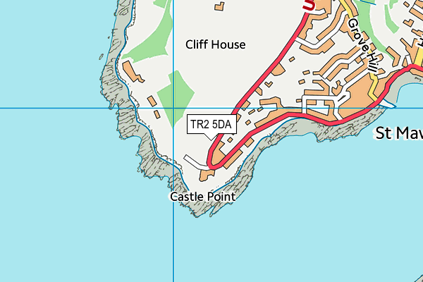 TR2 5DA map - OS VectorMap District (Ordnance Survey)