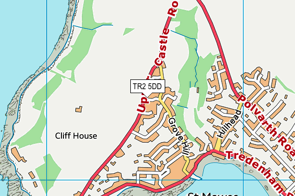 TR2 5DD map - OS VectorMap District (Ordnance Survey)