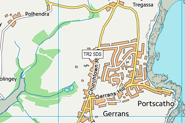 TR2 5DS map - OS VectorMap District (Ordnance Survey)