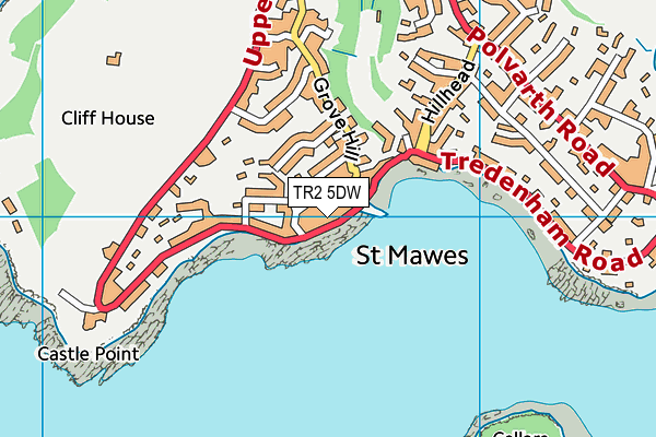 TR2 5DW map - OS VectorMap District (Ordnance Survey)