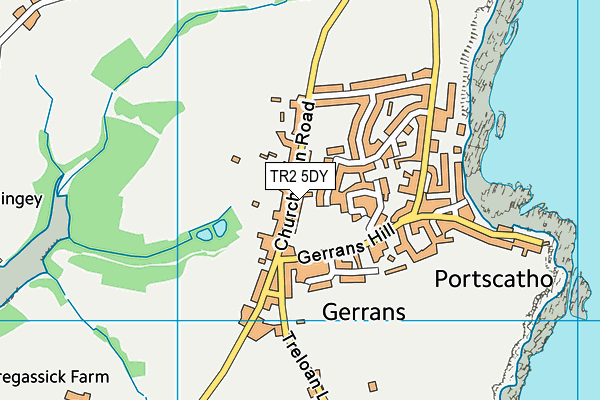 TR2 5DY map - OS VectorMap District (Ordnance Survey)