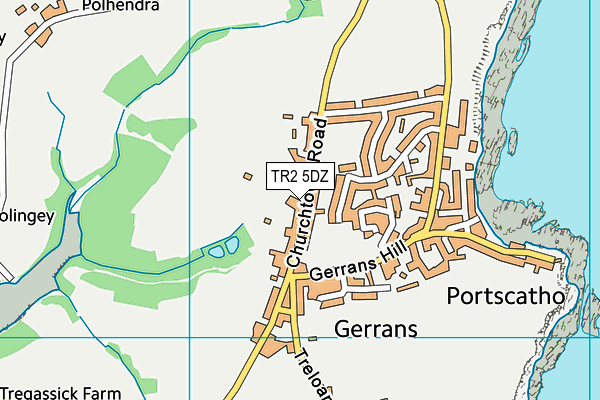 Gerrans Cricket Club map (TR2 5DZ) - OS VectorMap District (Ordnance Survey)