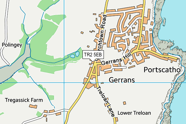 TR2 5EB map - OS VectorMap District (Ordnance Survey)