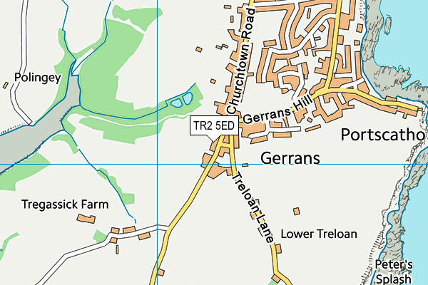 Gerrans School map (TR2 5ED) - OS VectorMap District (Ordnance Survey)