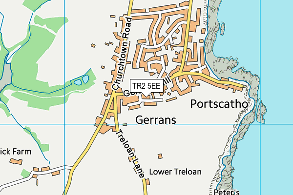 TR2 5EE map - OS VectorMap District (Ordnance Survey)