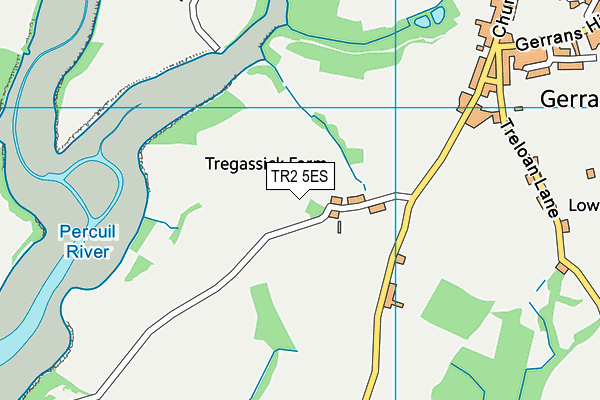 TR2 5ES map - OS VectorMap District (Ordnance Survey)