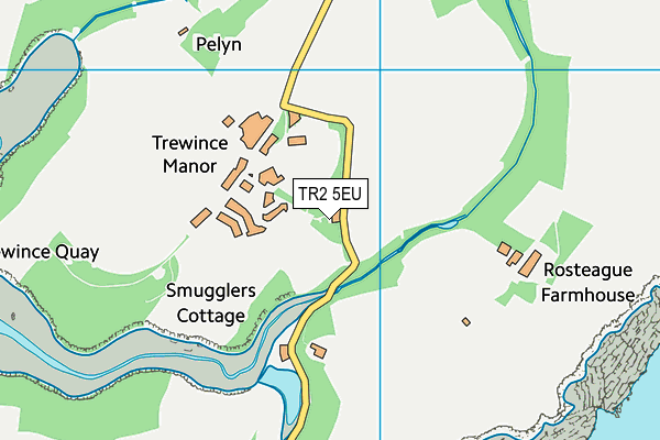 TR2 5EU map - OS VectorMap District (Ordnance Survey)