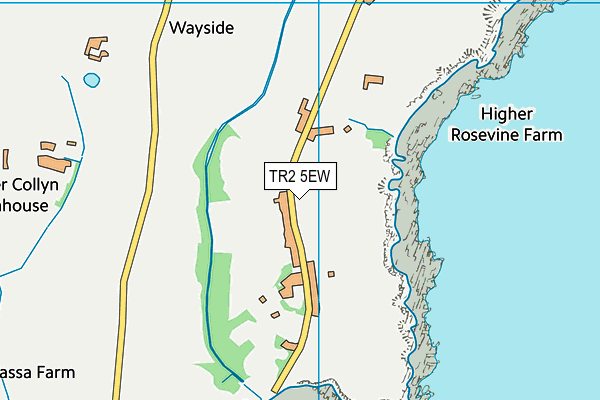 TR2 5EW map - OS VectorMap District (Ordnance Survey)