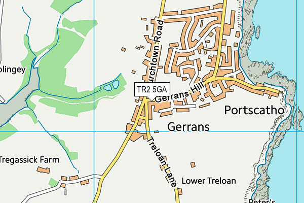 TR2 5GA map - OS VectorMap District (Ordnance Survey)