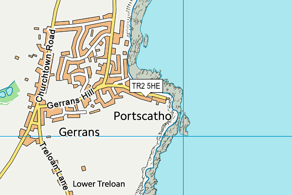 TR2 5HE map - OS VectorMap District (Ordnance Survey)