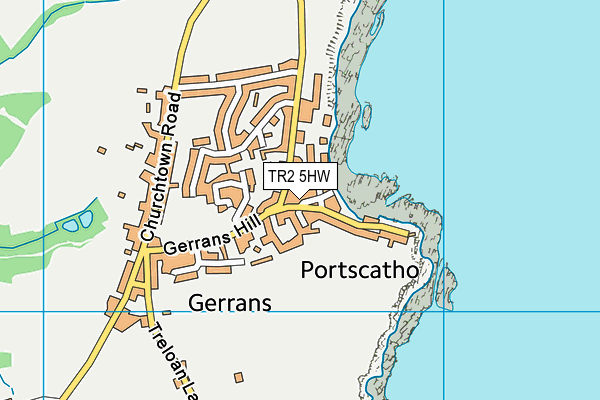 TR2 5HW map - OS VectorMap District (Ordnance Survey)