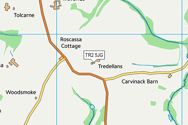 TR2 5JG map - OS VectorMap District (Ordnance Survey)