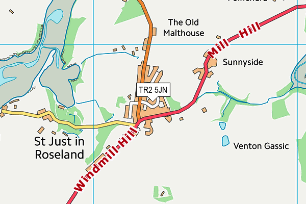 TR2 5JN map - OS VectorMap District (Ordnance Survey)