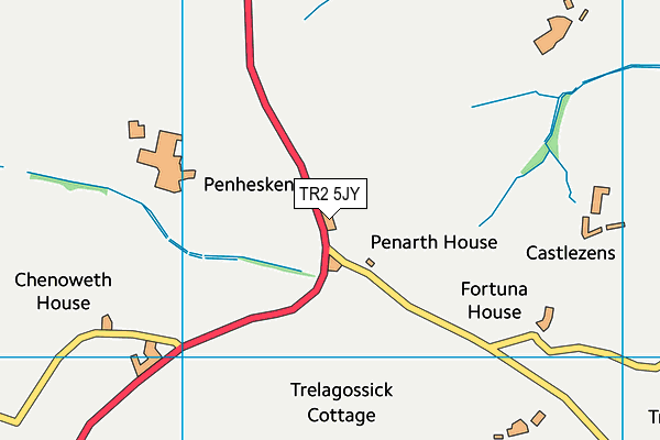 TR2 5JY map - OS VectorMap District (Ordnance Survey)