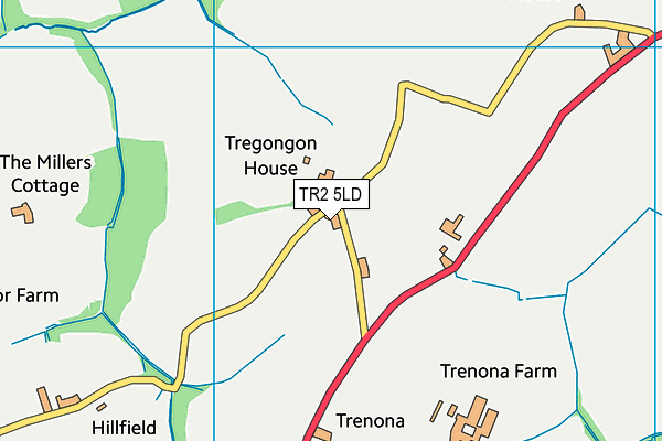 TR2 5LD map - OS VectorMap District (Ordnance Survey)