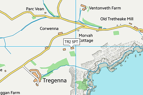 TR2 5PT map - OS VectorMap District (Ordnance Survey)