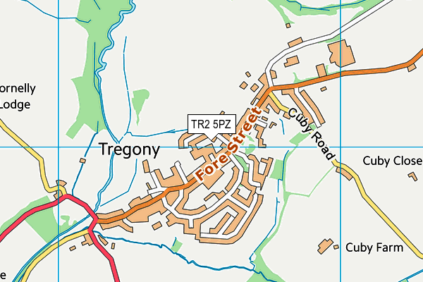 TR2 5PZ map - OS VectorMap District (Ordnance Survey)