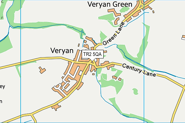 Veryan CofE School map (TR2 5QA) - OS VectorMap District (Ordnance Survey)