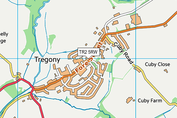 TR2 5RW map - OS VectorMap District (Ordnance Survey)