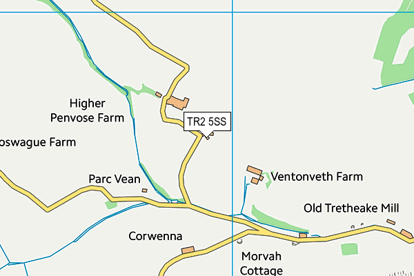 TR2 5SS map - OS VectorMap District (Ordnance Survey)