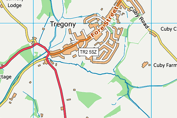TR2 5SZ map - OS VectorMap District (Ordnance Survey)