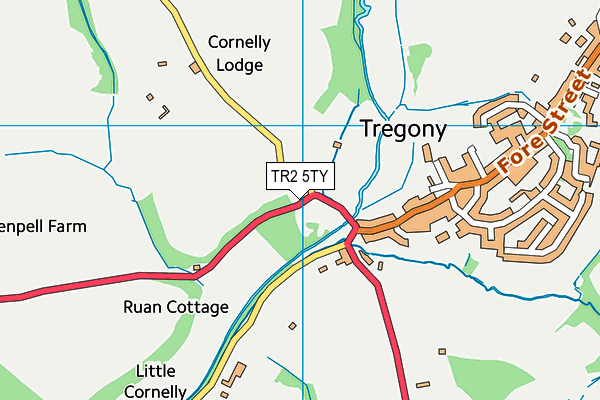TR2 5TY map - OS VectorMap District (Ordnance Survey)