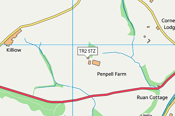TR2 5TZ map - OS VectorMap District (Ordnance Survey)