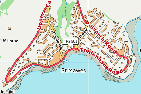 TR2 5UJ map - OS VectorMap District (Ordnance Survey)