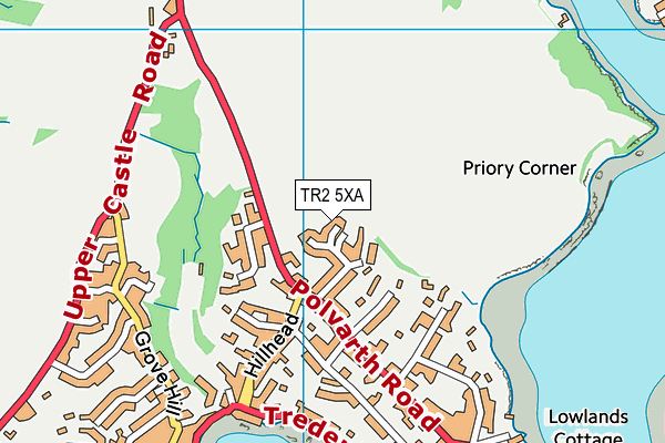 TR2 5XA map - OS VectorMap District (Ordnance Survey)