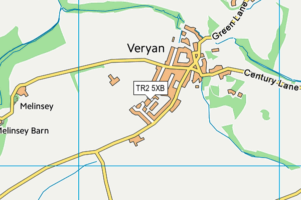TR2 5XB map - OS VectorMap District (Ordnance Survey)