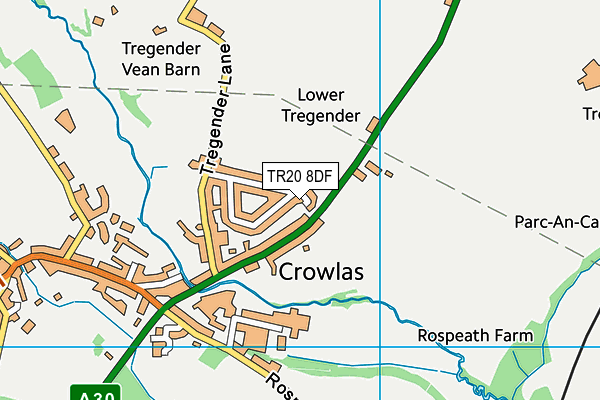 TR20 8DF map - OS VectorMap District (Ordnance Survey)