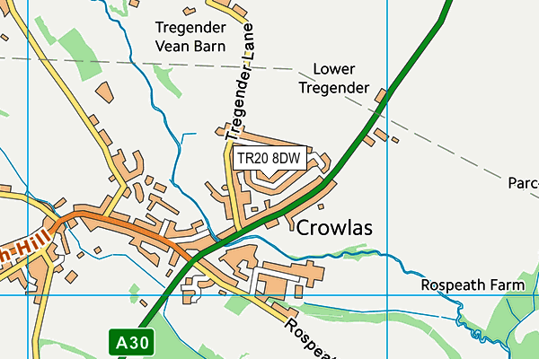TR20 8DW map - OS VectorMap District (Ordnance Survey)
