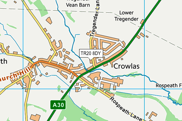 TR20 8DY map - OS VectorMap District (Ordnance Survey)