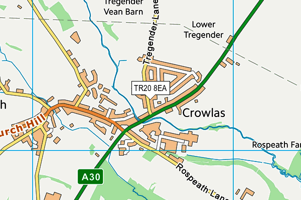 TR20 8EA map - OS VectorMap District (Ordnance Survey)