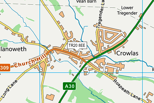 TR20 8EE map - OS VectorMap District (Ordnance Survey)