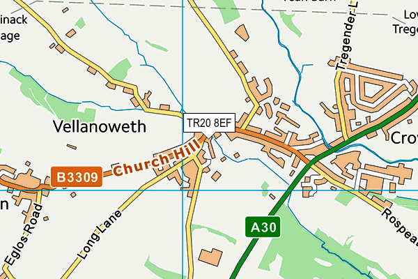 TR20 8EF map - OS VectorMap District (Ordnance Survey)