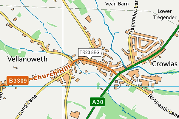 TR20 8EG map - OS VectorMap District (Ordnance Survey)