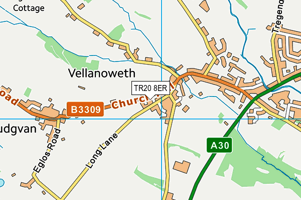 TR20 8ER map - OS VectorMap District (Ordnance Survey)