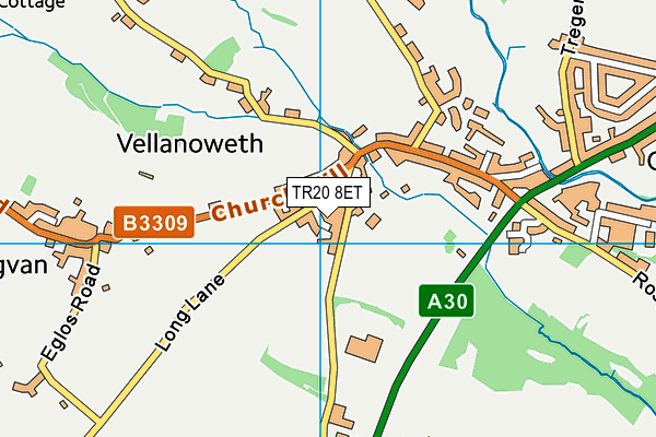 TR20 8ET map - OS VectorMap District (Ordnance Survey)