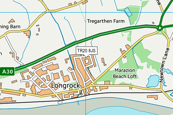 TR20 8JS map - OS VectorMap District (Ordnance Survey)