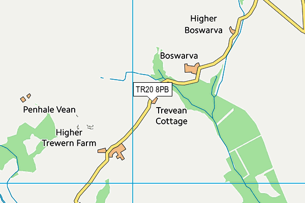 TR20 8PB map - OS VectorMap District (Ordnance Survey)