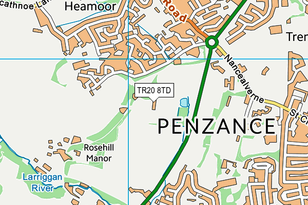 TR20 8TD map - OS VectorMap District (Ordnance Survey)