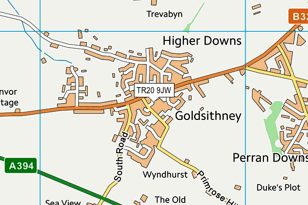 TR20 9JW map - OS VectorMap District (Ordnance Survey)