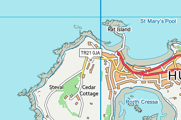TR21 0JA map - OS VectorMap District (Ordnance Survey)