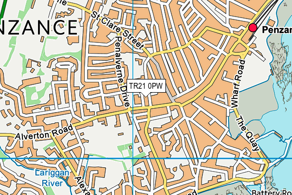 TR21 0PW map - OS VectorMap District (Ordnance Survey)
