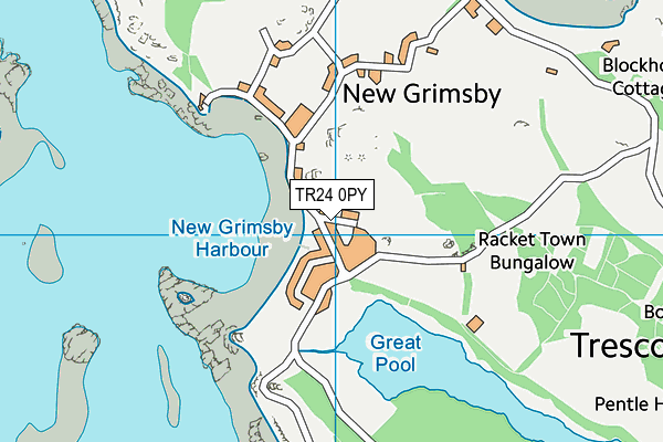 TR24 0PY map - OS VectorMap District (Ordnance Survey)